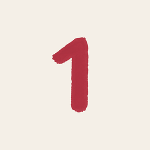 Watercolor numeral one