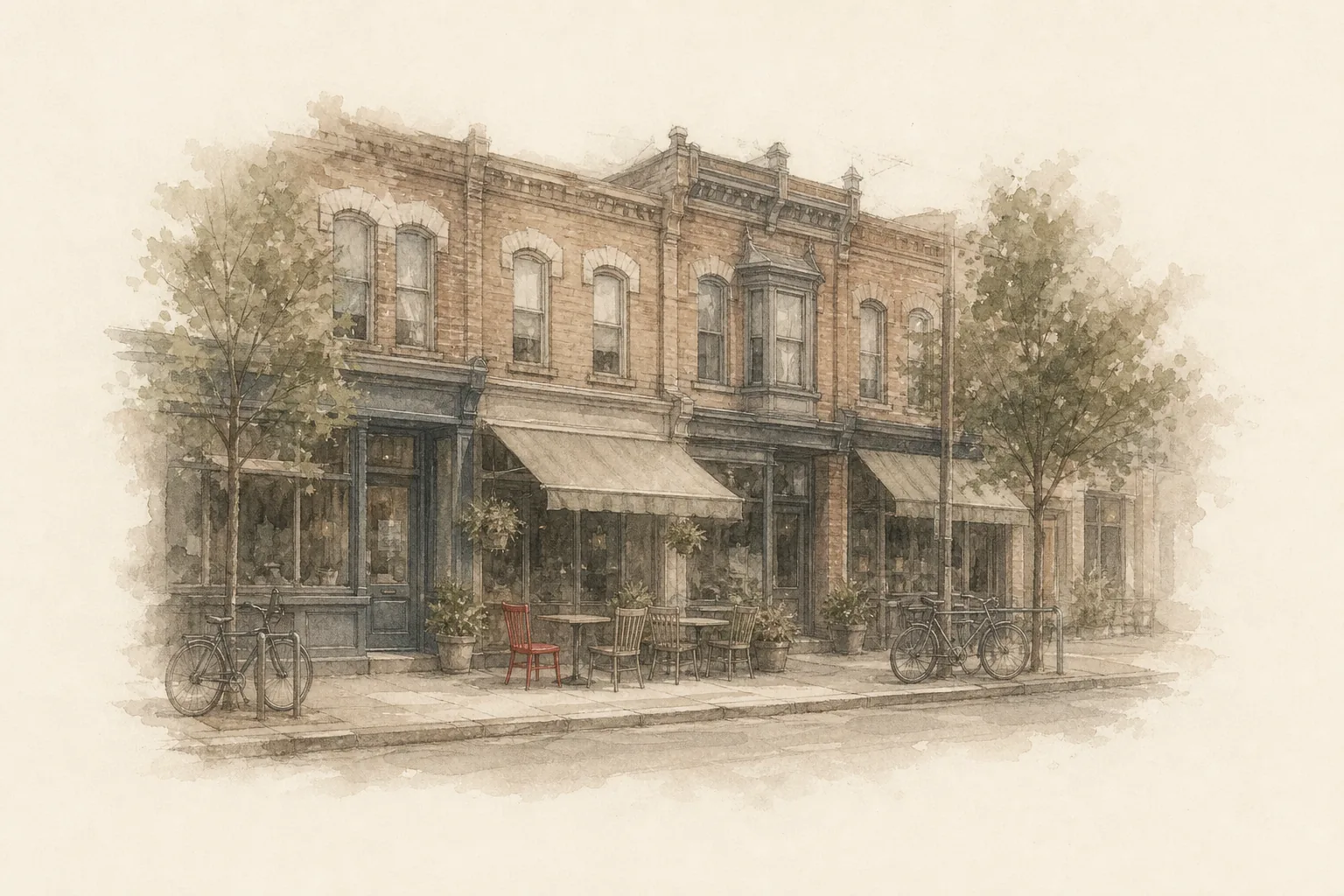 Leslieville - watercolor illustration